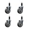 Service Caster 4'' Thermoplastic Rubber Wheel Swivel 1-1/8'' Expanding Stem Caster Set, 4PK SCC-EX20S414-TPRB-118-4 - alternate 1
